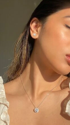 Gwen Necklace White Gold Plated -Lustre Jewelry Shop Gwen Necklace Silver EESFKF