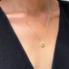 Gwen Light Yellow Necklace White Gold Plated -Lustre Jewelry Shop GwenNecklaceLY LS