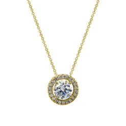Gwen Necklace 18K Gold Vermeil -Lustre Jewelry Shop GwenRoundBordersetNecklaceWhite Still1