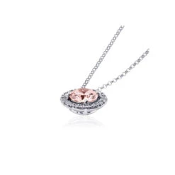 Gwen Light Pink Necklace White Gold Plated -Lustre Jewelry Shop Gwen Pink side ba97b731 5162 4122 98f1 2c6fa82ffd54