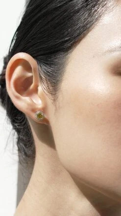 Gwyn Round Borderset Studs Yellow White Gold Plated 8 Gwyn Round Borderset Studs Yellow White Gold Plated -Lustre Jewelry Shop Gwyn Round Borderset Studs Yellow JSSJA7A