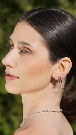 Haley Hoops Small White Gold Plated -Lustre Jewelry Shop HAILEY 909SSSA