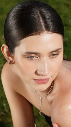 Haley Hoops Small White Gold Plated -Lustre Jewelry Shop HALEY EARRING S SK898S