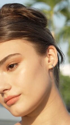 Haley Hoops Small White Gold Plated -Lustre Jewelry Shop HALEY HOOPS SMALL SILVER 45241