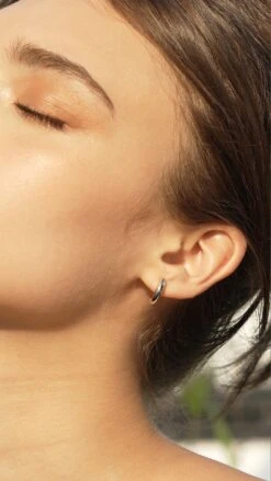 Haley Hoops Small White Gold Plated -Lustre Jewelry Shop HALEY HOOPS SMALL SILVER 87871