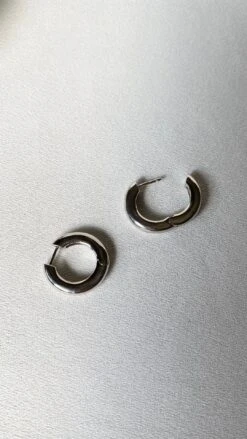 Haley Hoops Small White Gold Plated -Lustre Jewelry Shop HaleyHoops WG Still2