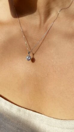 Hazel Necklace White Gold 15 Hazel Necklace White Gold -Lustre Jewelry Shop Hazel Necklace White Gold O8OI