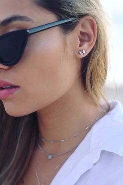 Comet Stud White Gold Plated -Lustre Jewelry Shop IMG 82102