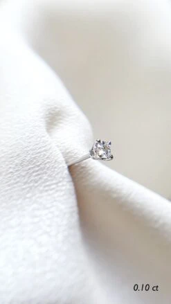 Irene Mini Single Stud 9K White Gold -Lustre Jewelry Shop IreneStud WG 10pt Still2