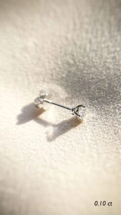 Irene Mini Single Stud 9K White Gold -Lustre Jewelry Shop IreneStud WG 10pt Still3