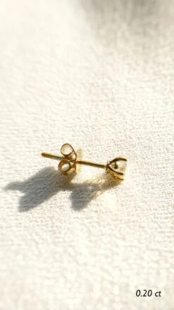 Irene Mini Single Stud 9K Yellow Gold 29 Irene Mini Single Stud 9K Yellow Gold -Lustre Jewelry Shop IreneStud YG 20pt Still4