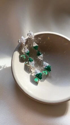 Izta Emerald Drops White Gold Plated -Lustre Jewelry Shop IztaDrops EM Still2