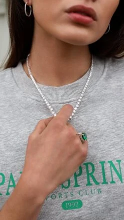 Taryn Gradient Line Necklace White Gold Plated -Lustre Jewelry Shop JADEN TENNIS KJSSS