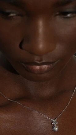 Jasmine Chicory Round Pendant Necklace White Gold Plated -Lustre Jewelry Shop JASMINE CHICORY ROUND JKYU76S