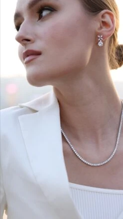 Jasmine Chicory Round Drop Earrings White Gold Plated 16 Jasmine Chicory Round Drop Earrings White Gold Plated -Lustre Jewelry Shop JOSIEZXXXZZ