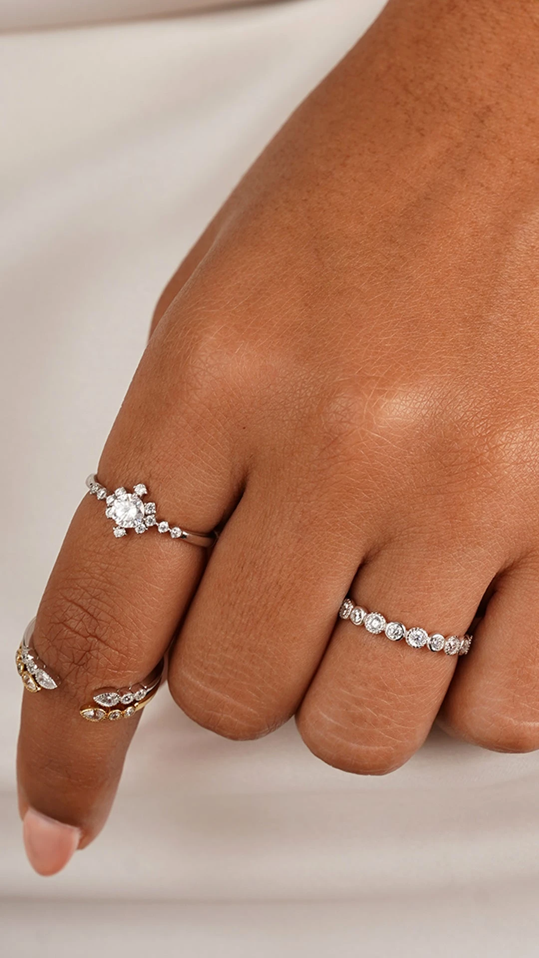 Junie Ring White Gold Plated 8 Junie Ring White Gold Plated - Image 6