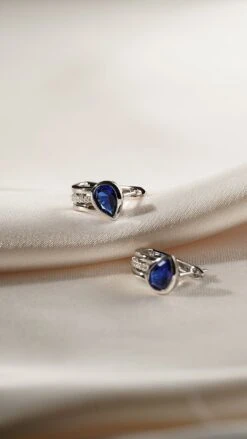 Jaia Earrings Sapphire White Gold Plated 21 Jaia Earrings Sapphire White Gold Plated -Lustre Jewelry Shop Jaia Earrings Sapphire White Gold Plated JDKK