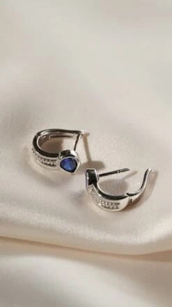 Jaia Earrings Sapphire White Gold Plated 17 Jaia Earrings Sapphire White Gold Plated -Lustre Jewelry Shop Jaia Earrings Sapphire White Gold Plated UDU8S