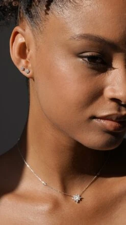 Jinn Flower Studs 9K White Gold -Lustre Jewelry Shop Jinn Flower Studs 9K White Gold IDIDS