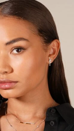 Kina Earrings White Gold Plated -Lustre Jewelry Shop KINA SKLS