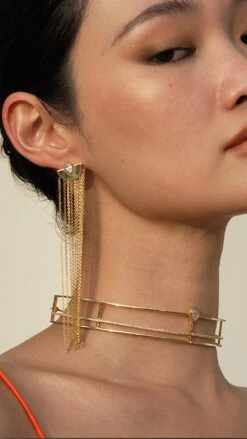 Kamala Shoulder Duster Earring Gold Vermeil 16 Kamala Shoulder Duster Earring Gold Vermeil -Lustre Jewelry Shop Kamala Shoulder Duster Earring 8S8SA