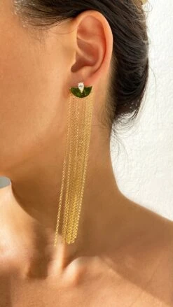 Kamala Shoulder Duster Earring Gold Vermeil 23 Kamala Shoulder Duster Earring Gold Vermeil -Lustre Jewelry Shop KamalaEarring LS 2