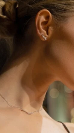 Abigail Studs White Gold Plated -Lustre Jewelry Shop LAETA NECKLACE ABIGAIL 65SHGSA