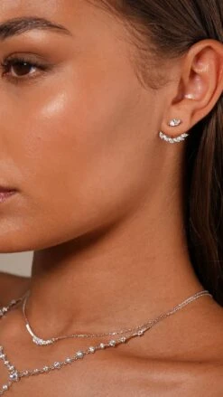 Lana Ear Jackets White Gold Plated -Lustre Jewelry Shop LANA EAR JACKETS WHITE GOLD PLATED IOD89