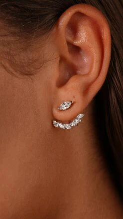 Lana Ear Jackets White Gold Plated -Lustre Jewelry Shop LANA EAR JACKETS WHITE GOLD PLATED IODSS
