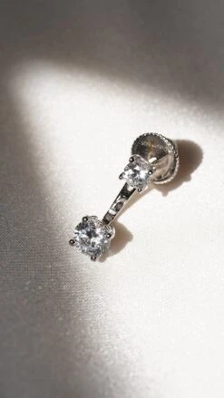 Leader Ear Jacket White Gold Plated -Lustre Jewelry Shop LEADER EAR JACKET WHITE GOLD PLATED 0DS