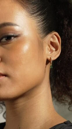 Leni Hoop Emerald Green 18K Gold Vermeil 29 Leni Hoop Emerald Green 18K Gold Vermeil -Lustre Jewelry Shop LENI 3838232