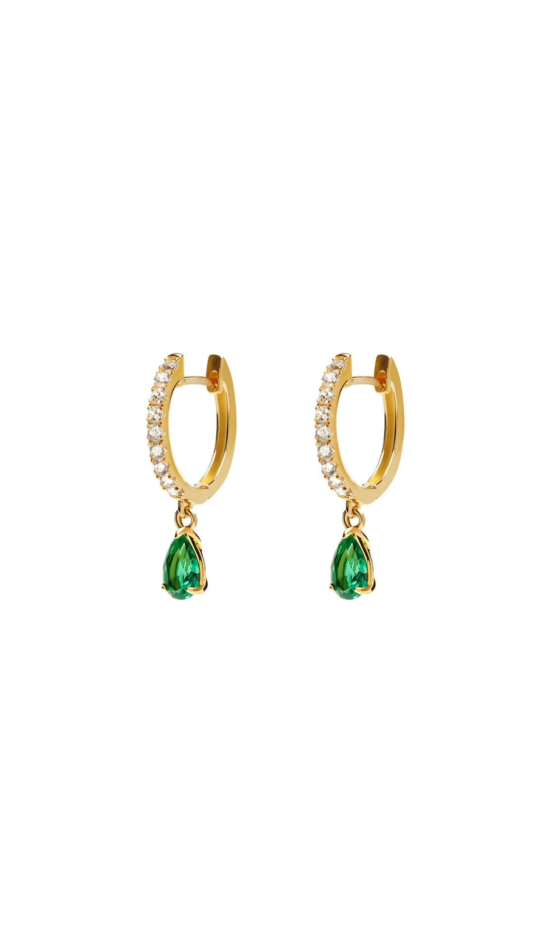 Leni Hoop Emerald Green 18K Gold Vermeil 12 Leni Hoop Emerald Green 18K Gold Vermeil - Image 10