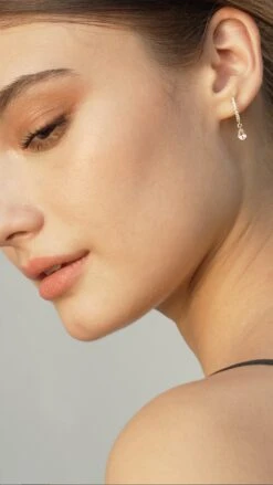 Leni Hoop Morganite 18K Gold Vermeil 28 Leni Hoop Morganite 18K Gold Vermeil -Lustre Jewelry Shop LENI HOOP MORGANITE GOLD VERMEIL 32321111