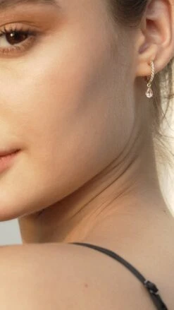 Leni Hoop Morganite 18K Gold Vermeil 18 Leni Hoop Morganite 18K Gold Vermeil -Lustre Jewelry Shop LENI HOOP MORGANITE GOLD VERMEIL 42414411