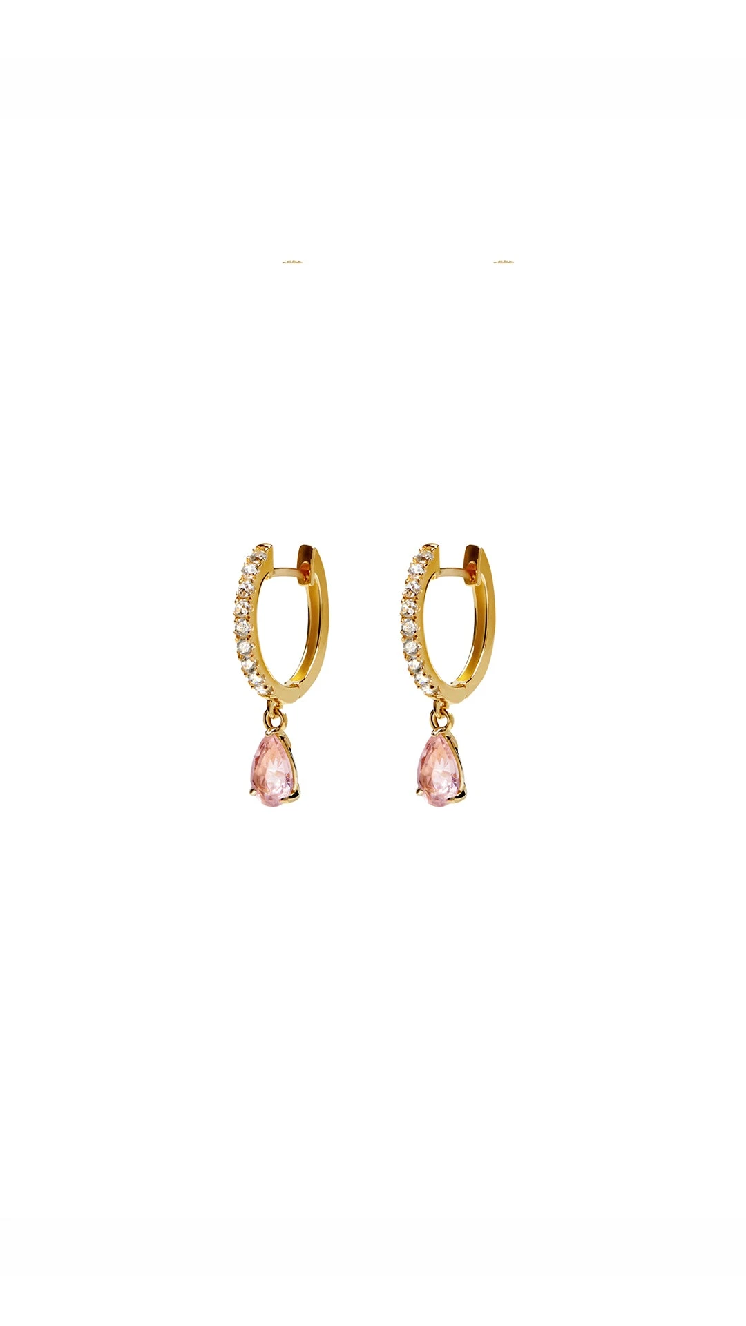 Leni Hoop Morganite 18K Gold Vermeil 12 Leni Hoop Morganite 18K Gold Vermeil - Image 10