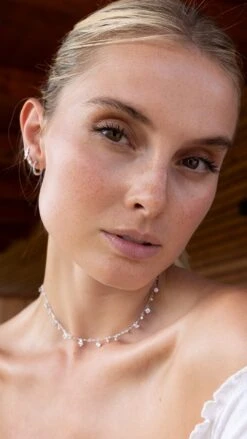 Lisbet Necklace White Gold Plated -Lustre Jewelry Shop LISBET NECKLACE SILVER 33AKAKA