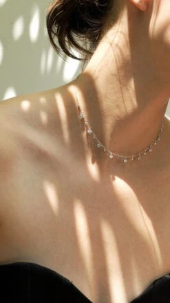 Lisbet Necklace White Gold Plated -Lustre Jewelry Shop LISBET NECKLACE SILVER 89dscc