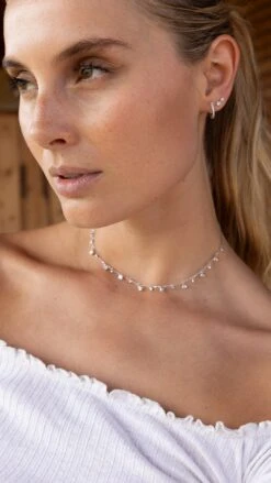 Baby Hoops White Gold Plated -Lustre Jewelry Shop LISBET NECKLACE SILVER KSKS9 20b6223d 2349 425c 939d 4357a209b8b2