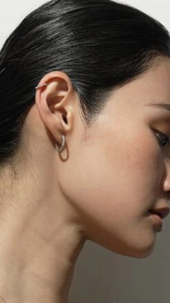 Lola Huggie White Gold Plated 32 Lola Huggie White Gold Plated -Lustre Jewelry Shop LOLA BABY HOOP 8DUSJS