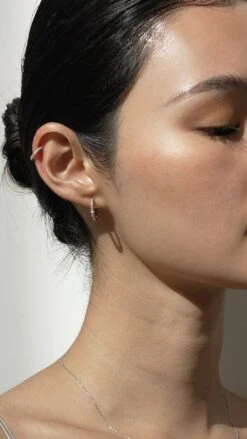 Lola Huggie White Gold Plated 33 Lola Huggie White Gold Plated -Lustre Jewelry Shop LOLA BABY HOOP 9E9ES