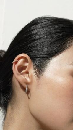 Lola Huggie White Gold Plated 35 Lola Huggie White Gold Plated -Lustre Jewelry Shop LOLA BABY HOOP DU8S