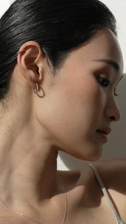 Lola Huggie White Gold Plated 22 Lola Huggie White Gold Plated -Lustre Jewelry Shop LOLA BABY HOOP KD9D9S0