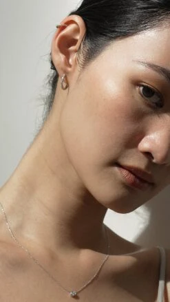 Lola Huggie White Gold Plated 34 Lola Huggie White Gold Plated -Lustre Jewelry Shop LOLA BABY HOOP KDKD999SSA