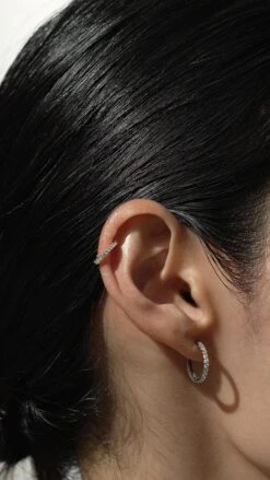 Lola Huggie White Gold Plated 28 Lola Huggie White Gold Plated -Lustre Jewelry Shop LOLA BABY HOOP UC0A