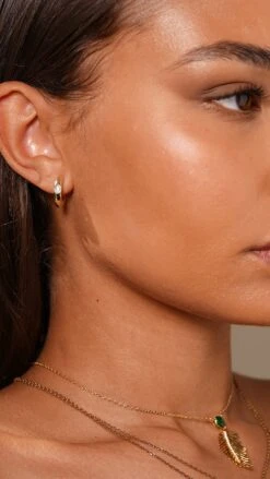 Lonny Hoops 18K Gold Vermeil -Lustre Jewelry Shop LONNY HOOPS 18K GOLD VERMEIL SABAL KSJU