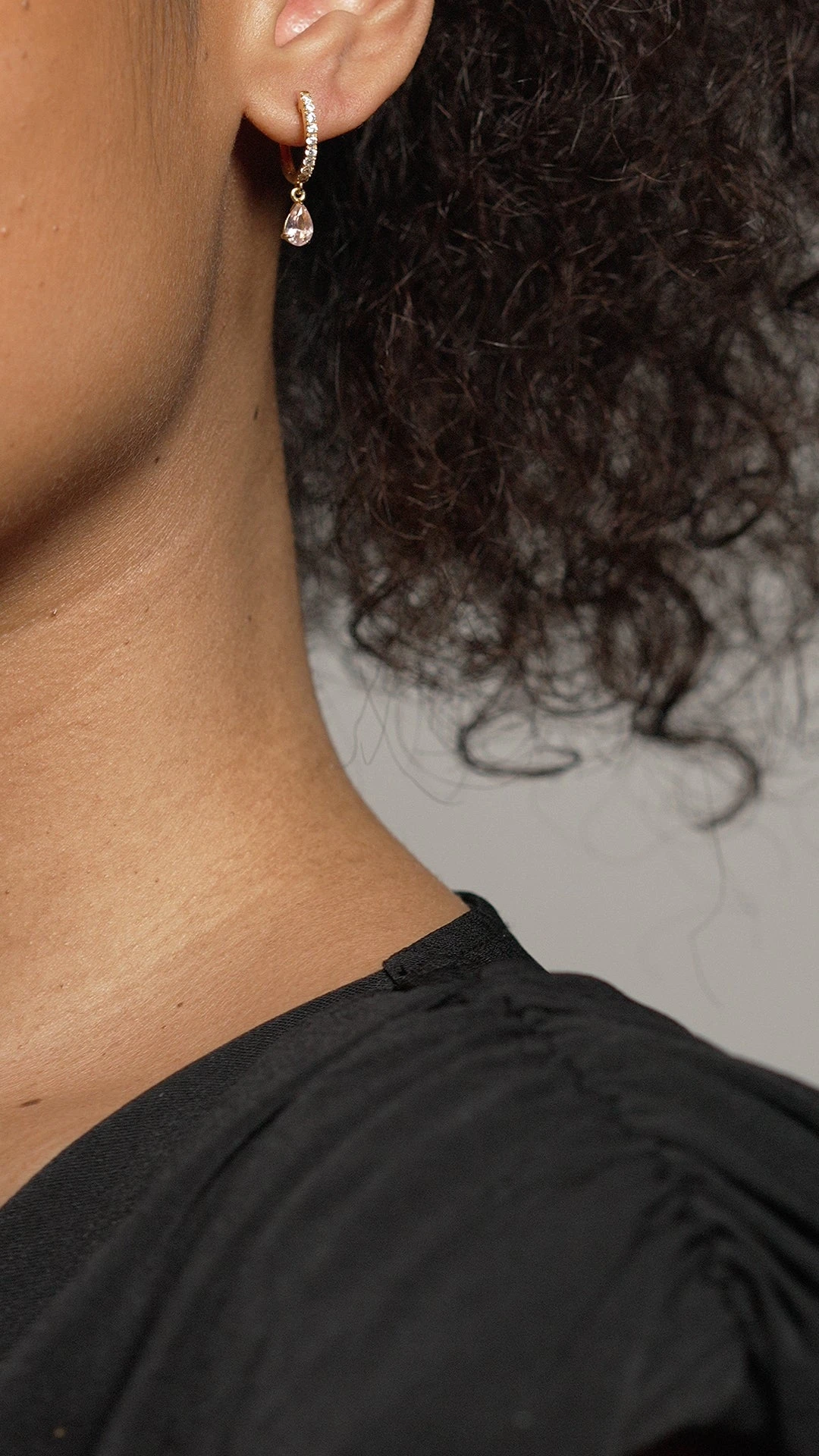 Leni Hoop Morganite 18K Gold Vermeil 8 Leni Hoop Morganite 18K Gold Vermeil - Image 6