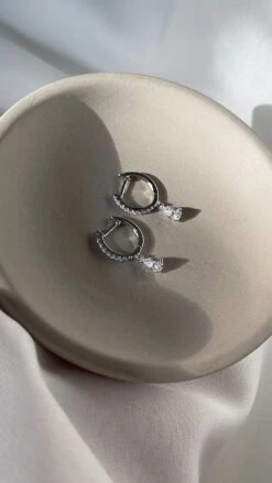 Leni Hoop White Gold Plated -Lustre Jewelry Shop LeniHoops WG 2