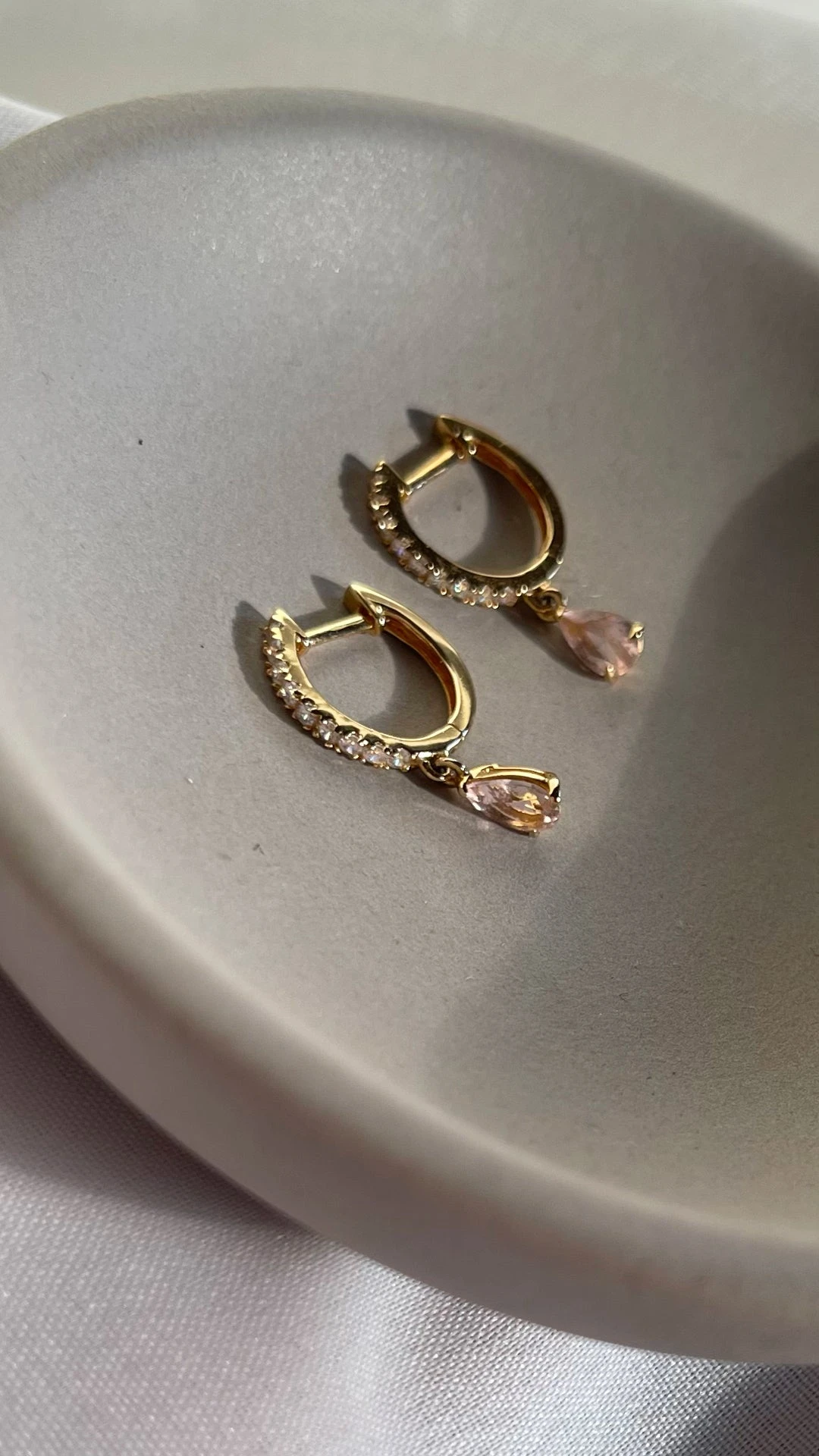 Leni Hoop Morganite 18K Gold Vermeil 3 Leni Hoop Morganite 18K Gold Vermeil