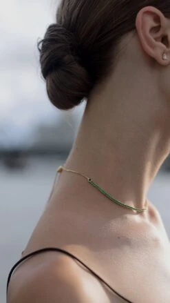 Lexi Necklace Emerald 18K Gold Vermeil -Lustre Jewelry Shop Lexi Necklace Emerald 18K Gold Vermeil 9UIOUDS