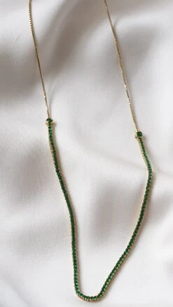 Lexi Necklace Emerald 18K Gold Vermeil -Lustre Jewelry Shop Lexi Necklace Emerald 18K Gold Vermeil O89SD